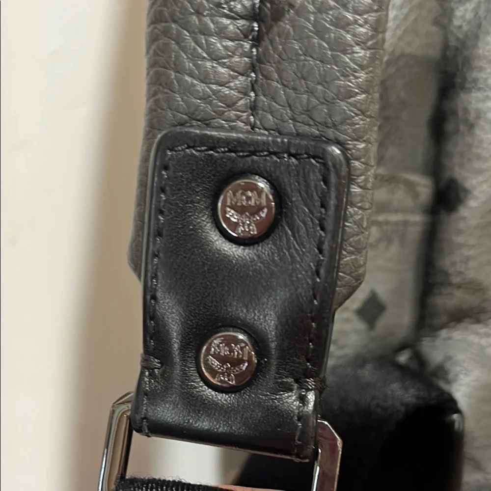 MCM Women's Gray Visetos Leather Stark Backpack COA included